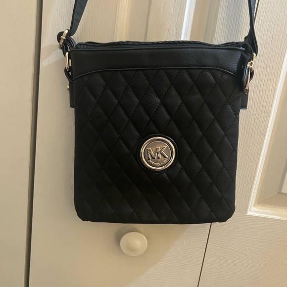 Michael Kors Black Quilted Crossbody Bag with Gold Accents - Picture 1 of 4